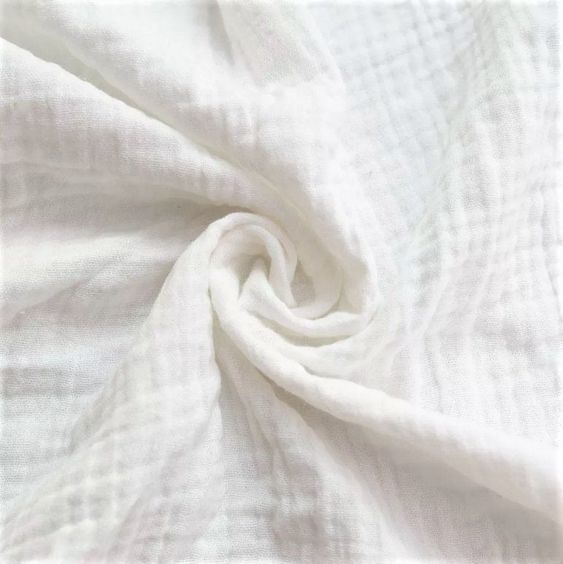 Muslin Gauze/Crinkle 2-Layer White-01