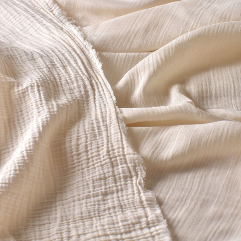 Muslin Gauze/Crinkle Fabric 2-Layer Natural 03