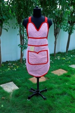 Red Printed Women Apron