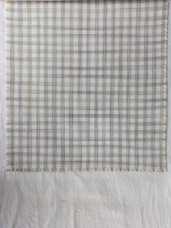 Cotton Tie and Dye Grey Checks Fabric-rotated