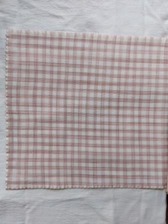 Cotton Tie and Dye Pink Checks Fabric-rotated