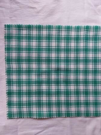 Cotton Turquoise Green Checks Fabric-rotated