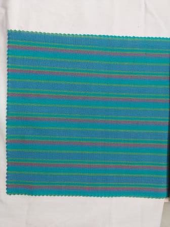 Cotton Turquoise Stripe Fabric-rotated