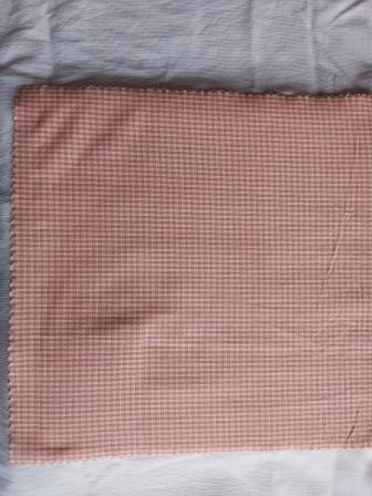 Linen Ivory Pink Small Checks Fabric-rotated