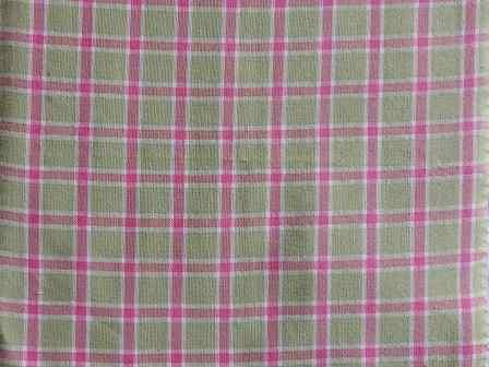 100% Organic Bamboo Green Pink Medium Check Fabric