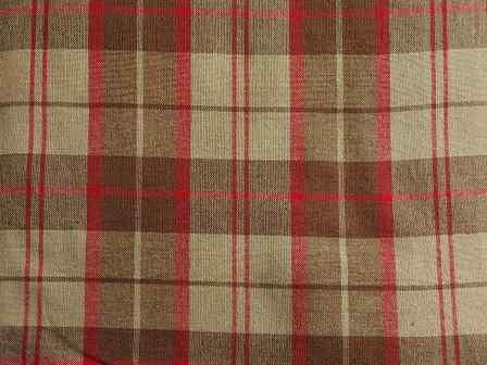 100% Organic Cotton Brown Red Checks Fabric
