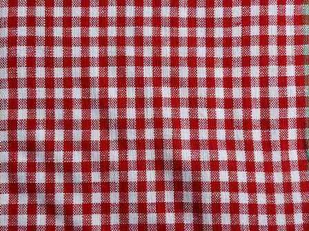 100% Organic Cotton Slub Red White Checks Fabric