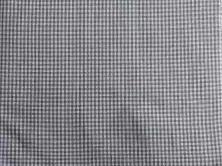 100% Organic Linen Grey White Small Checks Fabric